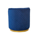 Dark blue velvet swivel armchair