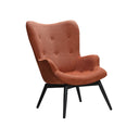 Armchair in copper structured fabric