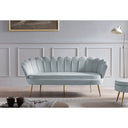 shell bench light grey velvet