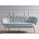 shell bench light grey velvet