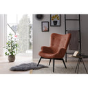 Armchair in copper structured fabric