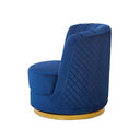 Dark blue velvet swivel armchair