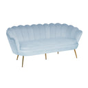 shell bench light grey velvet