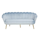 shell bench light grey velvet