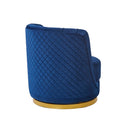 Dark blue velvet swivel armchair