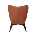 Armchair in copper structured fabric